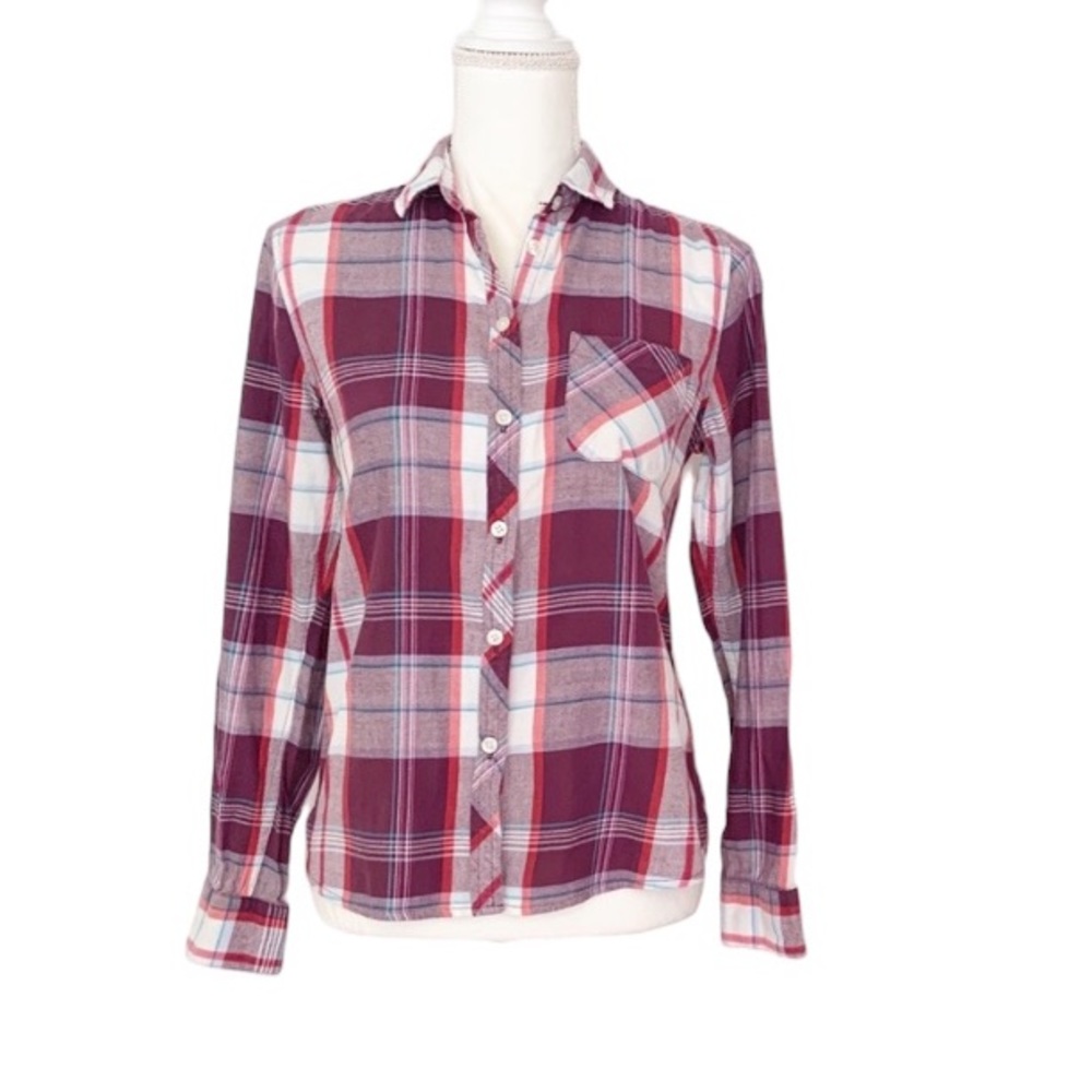 American Eagle Outfitters Long Sleeve Plaid Button Down Shirt Size Small